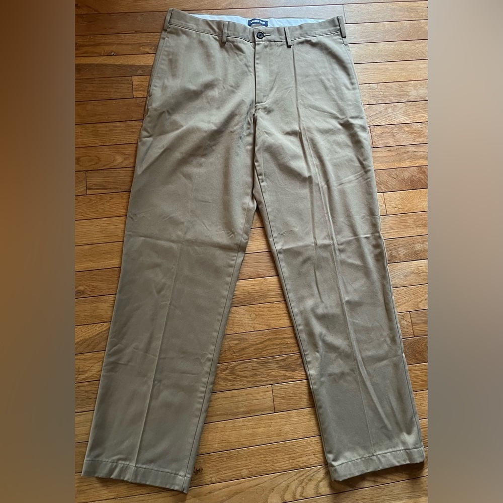 Lands' End Men's Khaki Chinos Tailored Fit Size 35